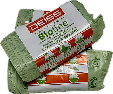 Bio-Abfallbeutel ecovio® 220+180x550mm 20µ natur (20 Stück), 10 Liter