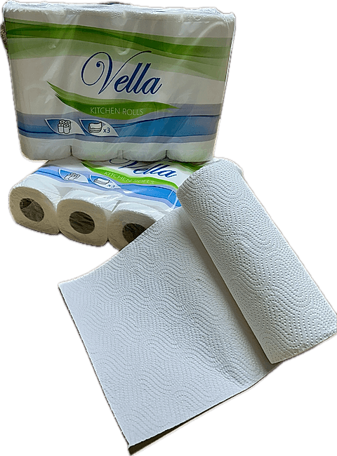 Vella Küchenrolle Top³ hochweiß 3-lagig 26x21,5cm (4 Rollen à 64 Blatt)