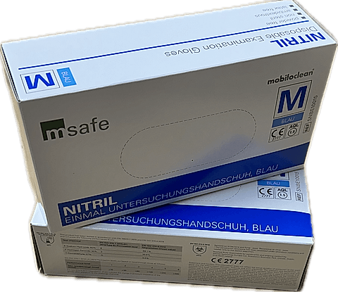 msafe Nitril-Handschuhe Extra puderfrei blau (100 Stück)